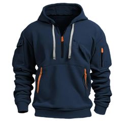 Mens casual sports multizip arm embroidery badge hoodie jumper 240508