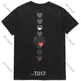 Play Male commes des garcon And Long Sleeve garcons T-Shirt Designer Embroidered Red Heart Love Black And White Stripes Loose Short Sleeve Plus Size fa23