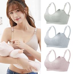 Maternity Intimates Nursing bra with front opening without steel ring pregnant womens underwear in plus size Bralette Gather crop top women d240517