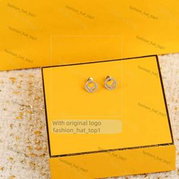 Fendiearring Stud Diamond Earrings Designer for Mens Women Gold Hoop Earring F 925 Silver Luxury Hoops Brand Letter Design Dangle Small Fashion Jewelry with Box