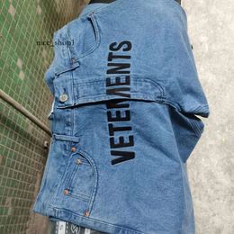 Vetements Men S Jeans Real High Quality Women Embroidered Lettered Casual Straight Leg Pants 230823 6069