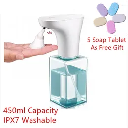 Liquid Soap Dispenser Automatic Foam Bathroom Non-contact Hand Washing Machine With USB Charging For Kid 450ML Capacity IPX7 Washable