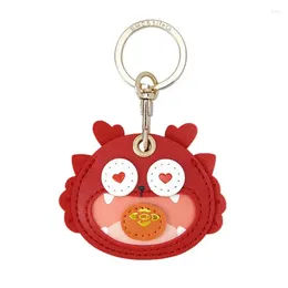 Party Favour Year Access Card Cover Creative Dragon Shape PU Leather Key Ring IC Elevator Protection Gift