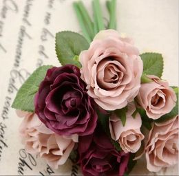 Decorative Flowers K16151 High-gradeSimulation Little Rose Wedding Flower Home Artificial Valentine's Day