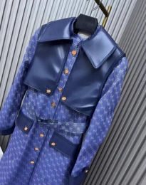 Designer luxury womens trench coats Women Windbreaker jacket blue full letters Loose Belt Coat Female Casual Long Trenchs Coat 01