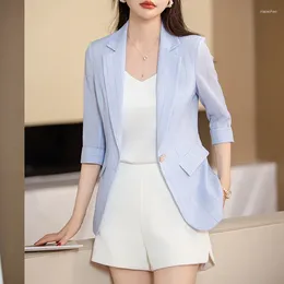 Women's Suits Spring Summer Elegant Blazers Jackets Coat For Women Formal Business Work Wear Professional Ladies Office Career Outwear Tops