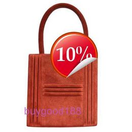 Top Ladies Designer eKolry Bag Cadena Mini Handbag Red Veau Velour Doblis OR 89916