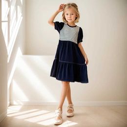Girl's Dresses Girl Dresses Striped Pattern Dress For Kids Girl Summer Kids Dress Casual Style Clothes For Girls 6 8 10 12 14