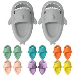 05 Mens Women Shark Summer Home Solid Colour Couple Parents Outdoor Cool Indoor Household Funny Slippers GAI