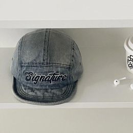 Ball Caps Niche Retro Washed Denim Baseball For Women Spring And Summer Outdoor Fashion Versatile Soft Top Short Brim Men's Hats