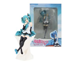 Action Toy Figures Pressed foam surface Blue haired Action Figure Strap girl Anime peripheral Pvc Model Doll Collectible Toys Gift Box packaging Y240516