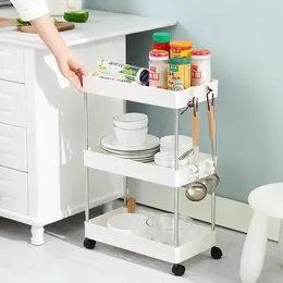 Kitchen Storage Upgrade Thicker Multi-layer Cart Rolling Wheels Bathroom Organiser Household Holder Rack Mobile Shelf