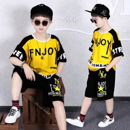 Children Boys Summer Clothes Outfits Cartoon Cotton TshirtShorts Suit Tracksuit for Kids Clothing TwoPiece Set 6 8 10 12 Year 240515