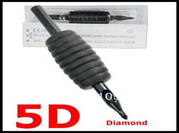 Whole Selling 5D Silicone Disposable Black Tattoo Grips Tubes Tips and Machine 25mm 1quot Grip with Tip 4153714