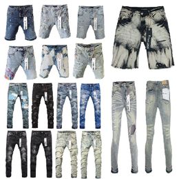 Lila Jeans Designer Jeans Herren Shorts Designer Shorts Herren Jeans Designer Hosen Schlanker Fit Ripped Jeans Jogginghose Mode Jogger Hole Jeans Größe 30-40