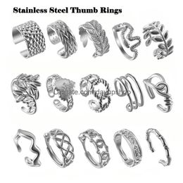 Toe Rings 1Pc Stainless Steel Thumb Ladies Mens Adjustable Open Band Simple Exquisite Womens Ring Drop Delivery Otkqt