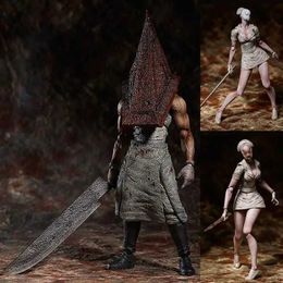 Action Toy Figures Silent Hill 2figma Triangle Head Red Pyramid Faceless Nurse Action Movie Surrounding Hand Animation Character Doll Model S2451536
