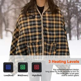 Blankets Heated Blanket Usb Rechargeable Winter Cold Protection Body Warmer Shawl Warm 3 Level Soft Portable