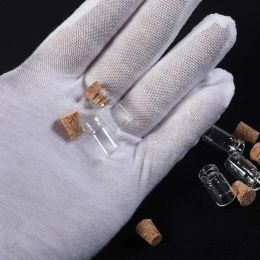 wholesale 600pcs 1ml Empty Sample Transparent Glass Vials Case Container with Cork Stoppers for Message Weddings Wish Jewelry Party ZZ