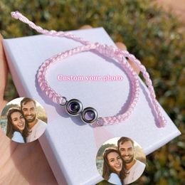 Adjustable Customised Double Po Projection Bracelet Customised Weaving Personalised Projection Picture Bracelet Stainless Steel240429