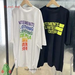 Vetements Shirt Men's T-Shirts Dropshipping Tshirts Oversize Colored Letter Printing Short Sleeve Original 1 1 Package T-Shirt Men Women 7236