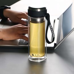 Bevande doppio vetro borosilicato alto ni ke si bicchiere di vetro, ufficio commerciale, tazza d'acqua per auto, resistenza ad alta temperatura facile da trasportare