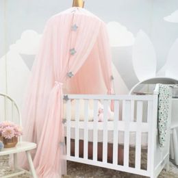Nordic Style 7-layer Mesh Princess Crown Dome Crib Bed Mesh CHILDRENS Tent Mosquito Net CHILDRENS Room Decoration 240516