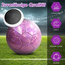 Seamless Soccer Ball Size 5 PU Standard Team Match Football Training League Balls Outdoor Sports High Quality Ball Pink 240516