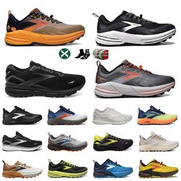 Designer Brooks Cascadia 17 Mens women Running shoes triple black white grey yellow mesh trainers outdoor casual sports sneakers jogging walking
