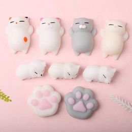 Decompression Toy Cute Squishy Mochi Animal Stress Relief Toy Soft TPR Squeeze Clip Fun Toy Kawaii Cat Paw Abract Toy Children and Adults B240515