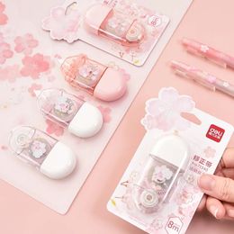 Cute Cherry Blossom 8m Correction Tape Pen NonRefillable White Out for Students Office Supplies 240430