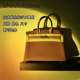 Handmade Handbag Handbag Leather Top Bag Luxurys High End Sewn Wax Thread French Lychee Grain Cow Carrying Classic Fashion Women's Cy