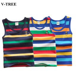 2022 Summer Tank Top For Girls Striped Children Undershirt Cotton Kids Underwear Model Teenager Camisole Baby Singlets Clothing L2405