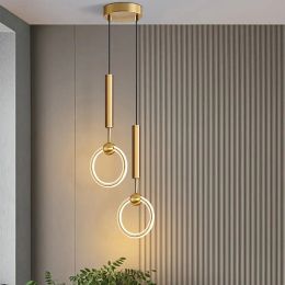 Modern Luxury Led Pendant Lights Nordic Minimalist Hanging Lamp For Bedside Dining Room Kitchen Island Chandelier Decor Fixtures