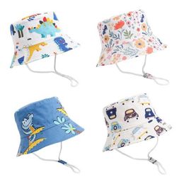 Caps Hats Spring and Summer Childrens Bucket Hat Cartoon Baby Girl Beach Hat Sun Hat Childrens Boy Fisherman Hat Outdoor Childrens Panama Hat WX