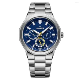 Wristwatches NAKZEN 2024 Quartz Watch Men Top Waterproof Wristwatch Male Business Military Relogio Masculino Clock Box