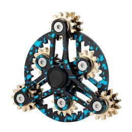 Decompression Toy Bicycle chain metal violin rotator 9 gear manual magnetic slider pressure reducing toy for adult EDC fun gift H240517