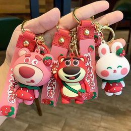 Wholesale of cute little red bear keychains, rabbit pendants, car keychains, student small gifts, backpacks wholesale