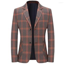 Men's Suits 2024 Fashion Suit Jacket Casual Boutique Plaid Coat Slim Fit Business Dress Blazers Plus Size 4XL