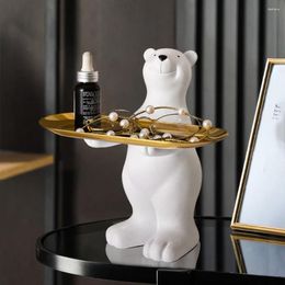 Decorative Figurines European Statue Home Decor Polar Bear Storage Decoration Key Porch Tray TV Cabinet Accessories Modern