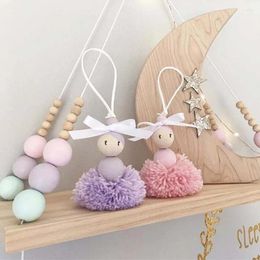 Decorative Plates 2024 Wall Hanging Decor Swing Shelf Shelves Room Storage Organisation Personality Kids Wooden Beads Tassel