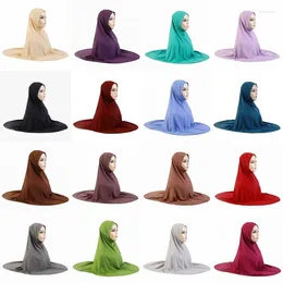 Ethnic Clothing Muslim Women Wear Directly Instant Hijab Arab Prayer Turban Eid Islamic Headscarf Solid Color Khimar