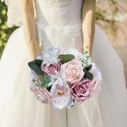 Decorative Flowers Artificial Box Realistic Fine Workmanship Wedding Bouquets Home Decoration Long-lasting DIY