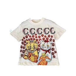 Kid T -skjorta småbarn tee toppmärke barn designer klädflicka pojke grafisk tee sommar baby kort ärm 100% bomull barnkläder