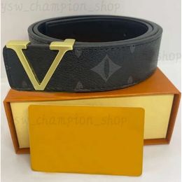 Designer Belts Mens louisvuiotton Belt 3.0cm Width Metal letter buckle leather louiseities belt Classic plaid letter print brown leather belts with box 488