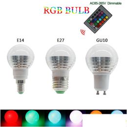 Led Bulbs 16 Color Bbs 85-265V E27 E14 Gu10 Magic Night Light 24Key Remote Control Dimmable Drop Delivery Lights Lighting Tubes Dhrwh