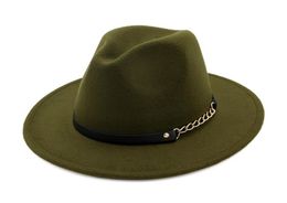 Fashion TOP hats for men women Elegant fashion Solid felt Fedora Hat Brim Jazz Hats Stylish Trilby7555692