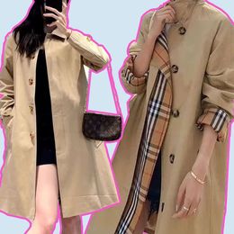 undefined Designer Long trench coat B brand windbreaker Lattice High quality clothing jackets autumn and winter women clothes jacket's 2024 Parker coats