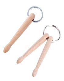 Wood Drumsticks Percussion Key Ring Chain Keyrings Mini Drum Sticks Keychain3711942