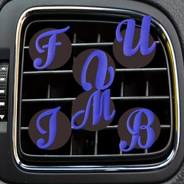 Interior Decorations Purple Large Letters Cartoon Car Air Vent Clip Freshener Clips Per Replacement Conditioner Outlet Drop Delivery O Othf2